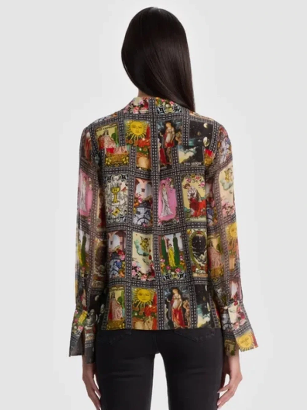 Alice + Olivia Wan Silk Blouse in Enchanted Tarot - Picture 4 of 14